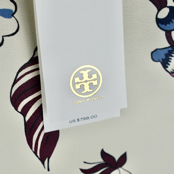 Tory Burch Rory Printed Tote In Multi Happy Times - Picture 9 of 16
